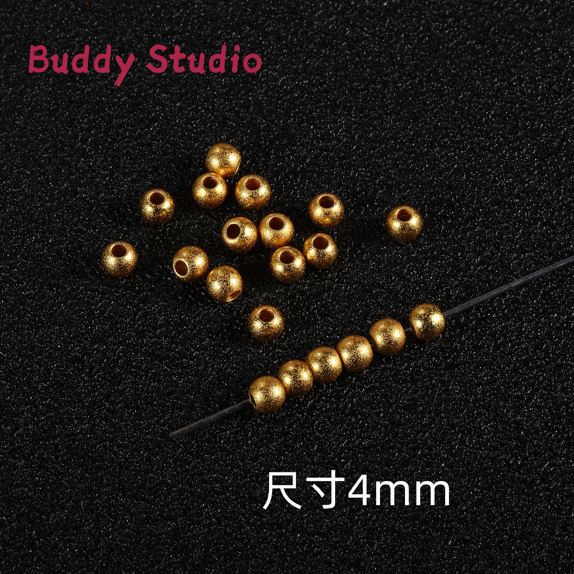 Color retention, sand gold, straight hole, spacer beads/pumpkin beads/spacer/round loose beads, DIY accessories