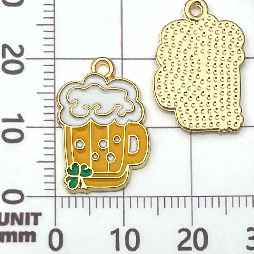 NO.15-2 Green gold plated enamel charm metal, alloy