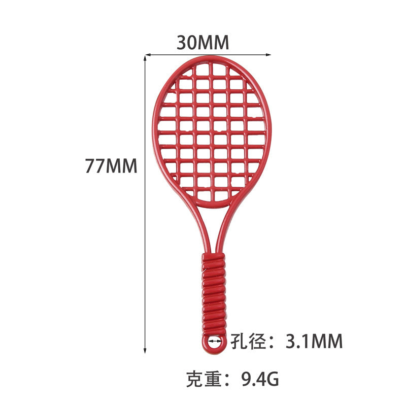 A tennis racket, badminton pendant, jewelry accessories, DIY bracelet, keychain