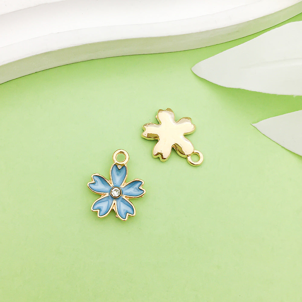 NO.22-3 lake blue mixed 31 assorted gold plated enamel charm