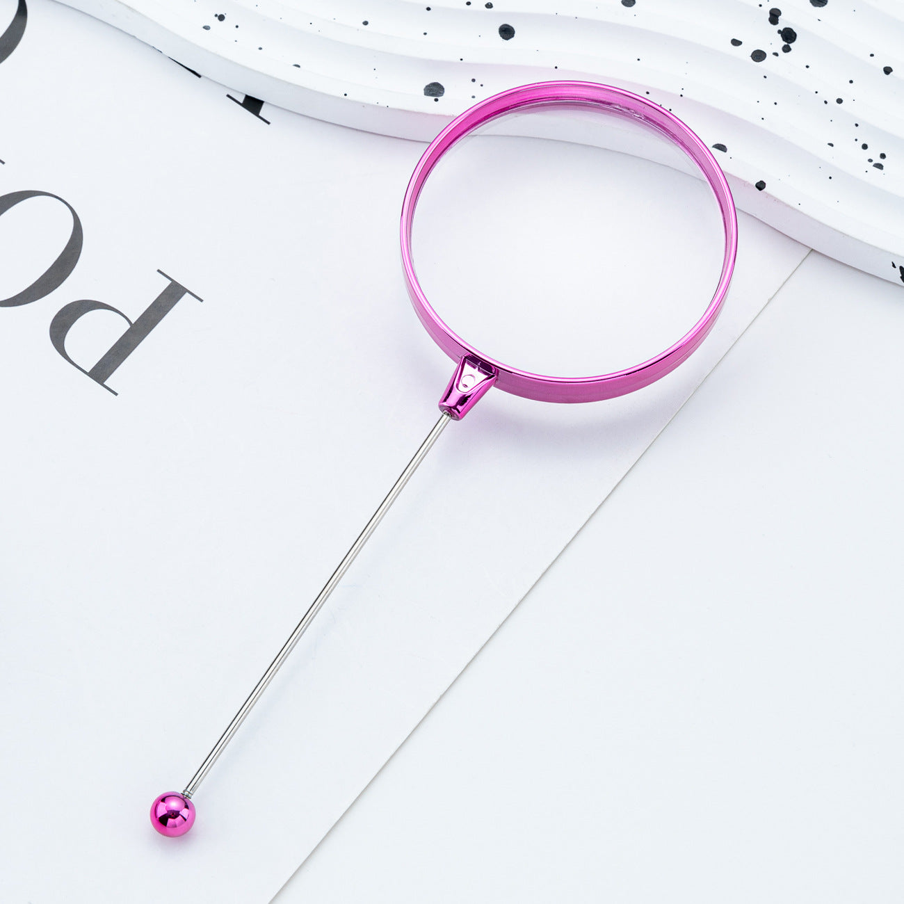 DIY beaded magnifying glass, reading and reading high definition handheld magnifying glass, children's scientific observation magnifying glass