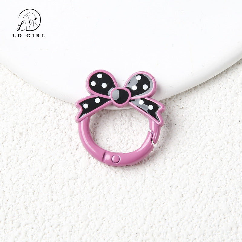 A bow open ring keychain DIY connecting ring