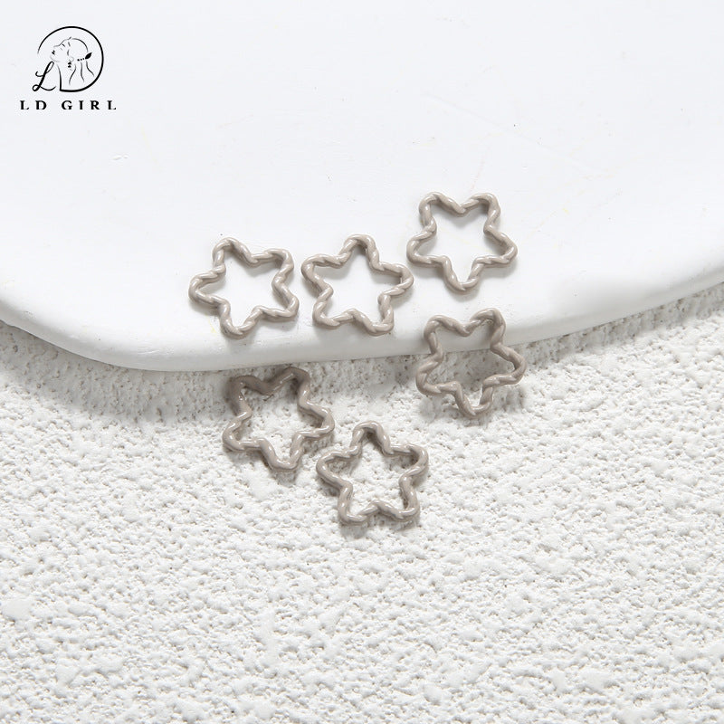 A color paint, pentagram closed ring, DIY accessories