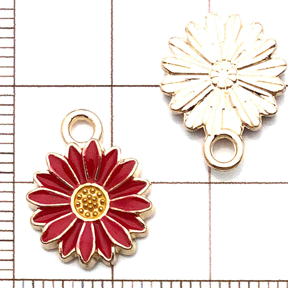 NO.9 Mixed 20 red gold plated enamel charm metal, alloy