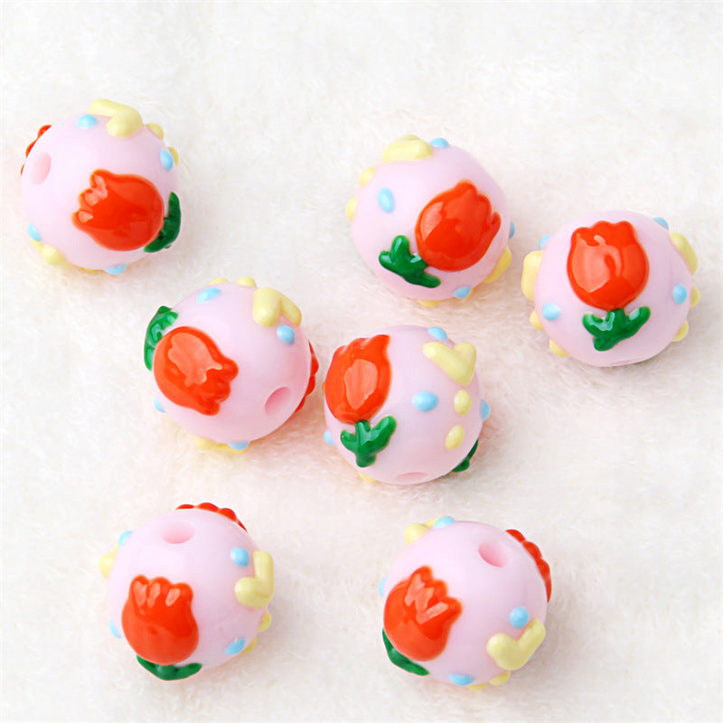 No.1 flower beads/bead pen DIY/mobile phone chain/car hanging/bag hanging chain花朵珠