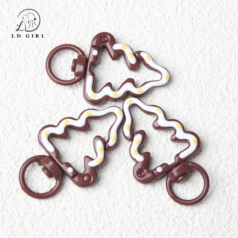 A Painted hand-painted Christmas tree spring buckle, round opening ring, tree spring buckle, DIY jewelry accessories, connecting ring