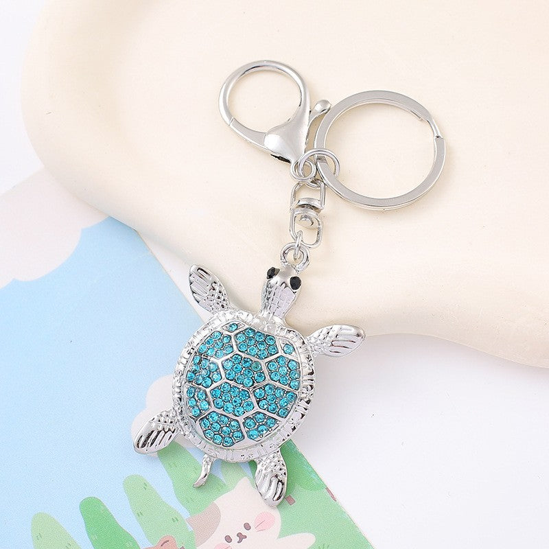 9-Type Colorful Ocean Animal Diamond Wallet Pendant Key Ring