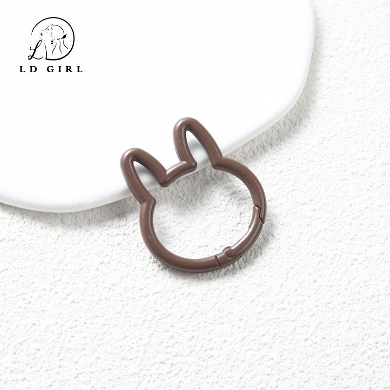 A large rabbit spring buckle, open ring, colorful spring ring