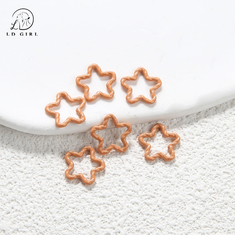 A color paint, pentagram closed ring, DIY accessories