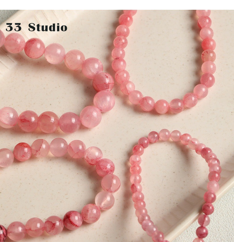 Natural stone/pink chalcedony/DIY accessories