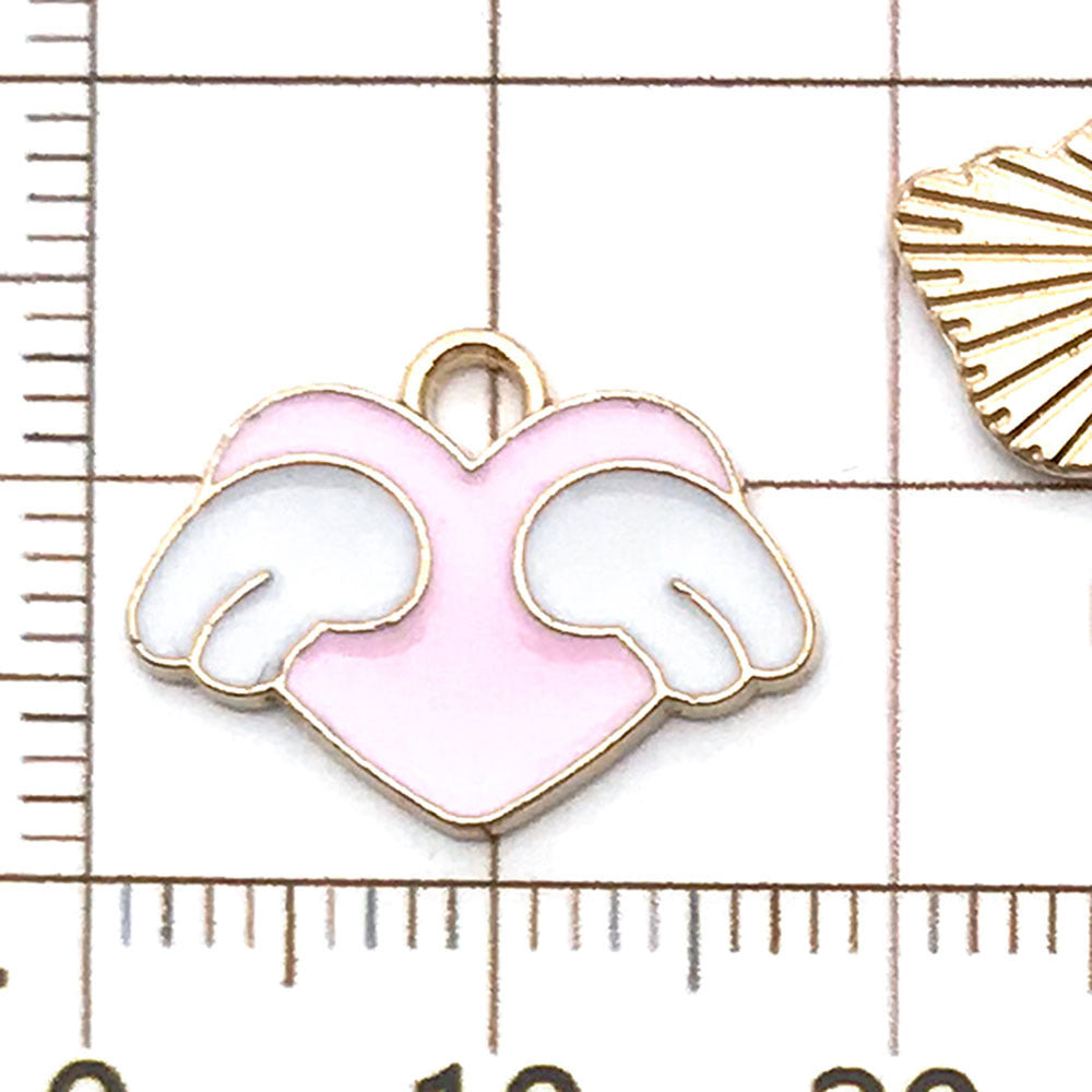 NO.20-3 Pink gold plated enamel charm