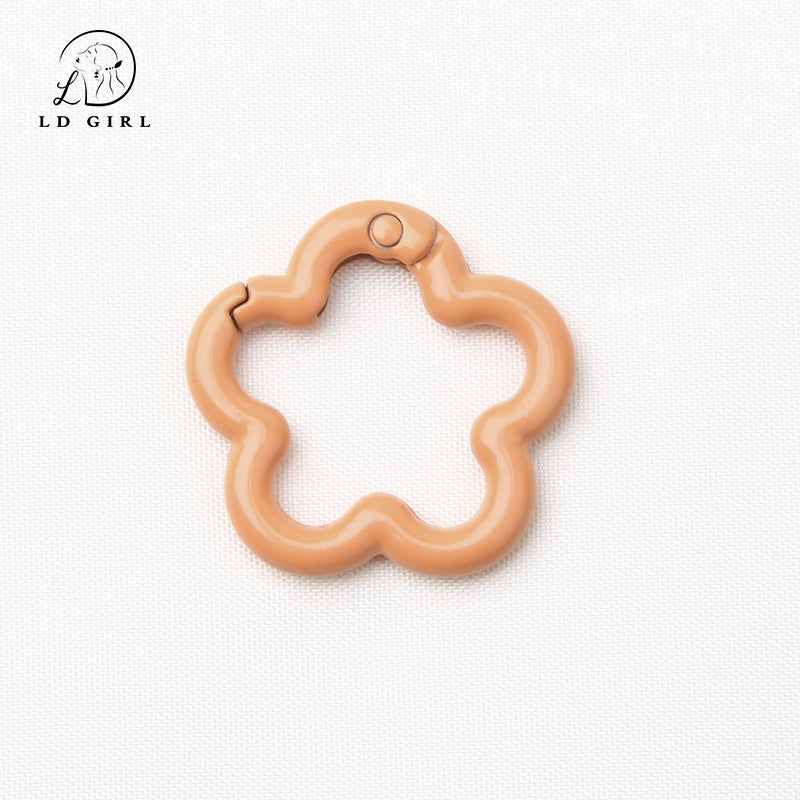 A large flower spring chain, DIY keychain