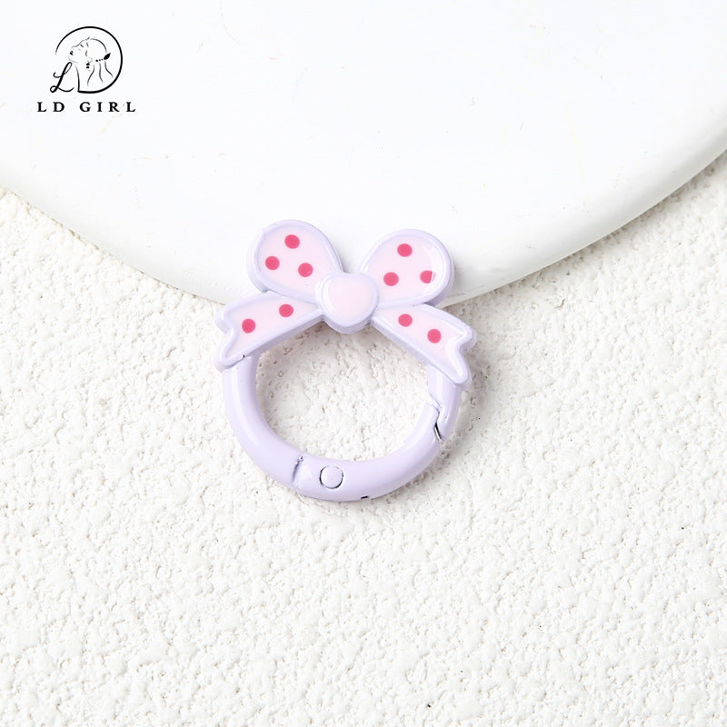 A bow open ring keychain DIY connecting ring