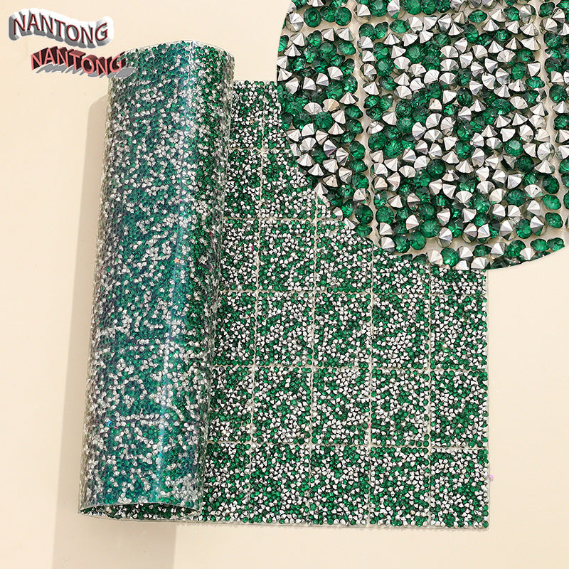 19-Type pointed bottom rhinestone with resin cylinder mixed double-sided rubber drill piece [whole piece 24 * 40cm small square 3 * 4cm]