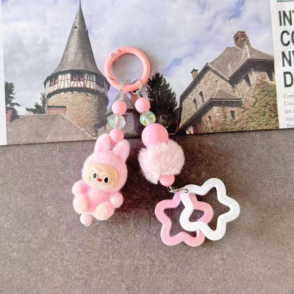 B1 new flocking doll cartoon mobile phone chain/plush mobile phone pendant