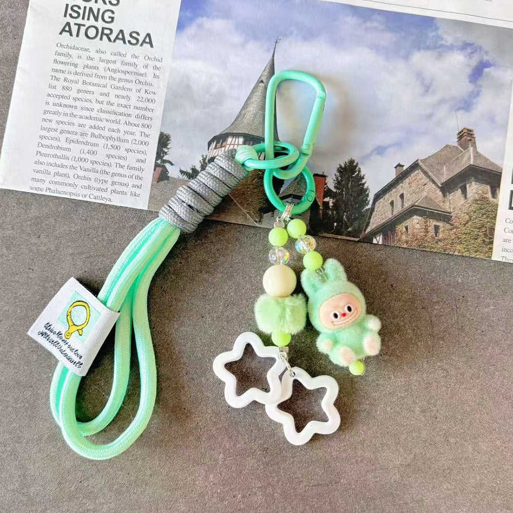 B1 new flocking doll cartoon mobile phone chain/plush mobile phone pendant