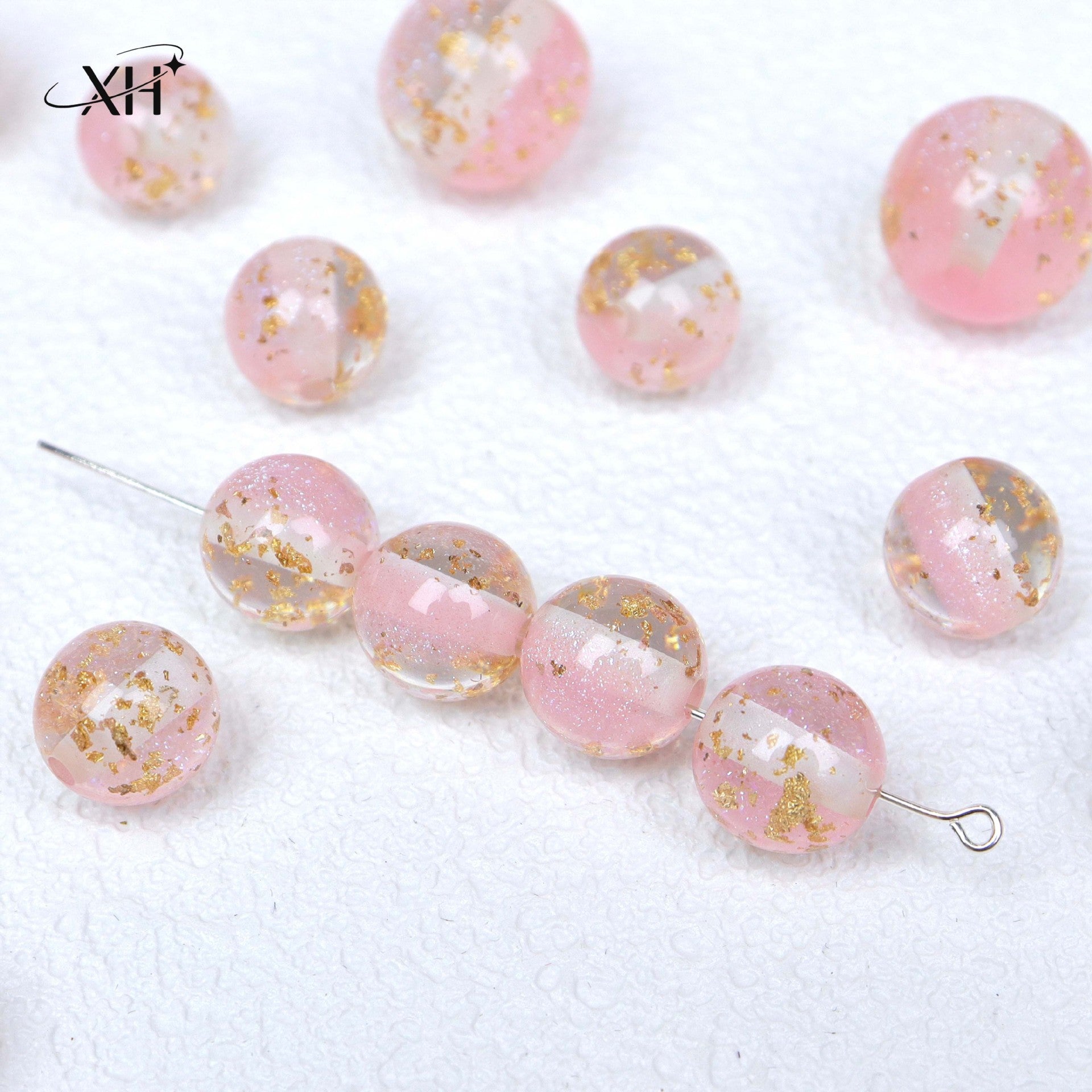 NO.22 Light Luxury Gold Flake Resin Beads 碧波流光