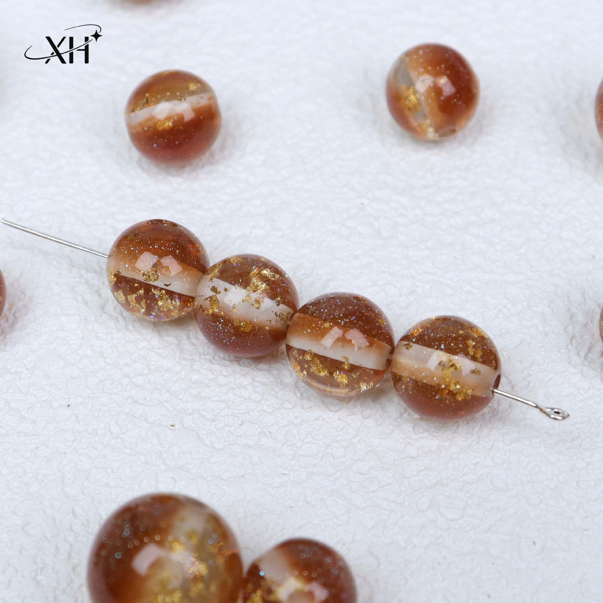 NO.22 Light Luxury Gold Flake Resin Beads 碧波流光