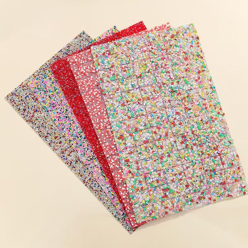 19-Type pointed bottom rhinestone with resin cylinder mixed double-sided rubber drill piece [whole piece 24 * 40cm small square 3 * 4cm]