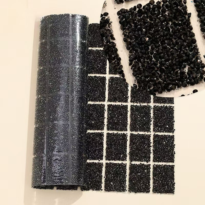 19-Type pointed bottom rhinestone with resin cylinder mixed double-sided rubber drill piece [whole piece 24 * 40cm small square 3 * 4cm]