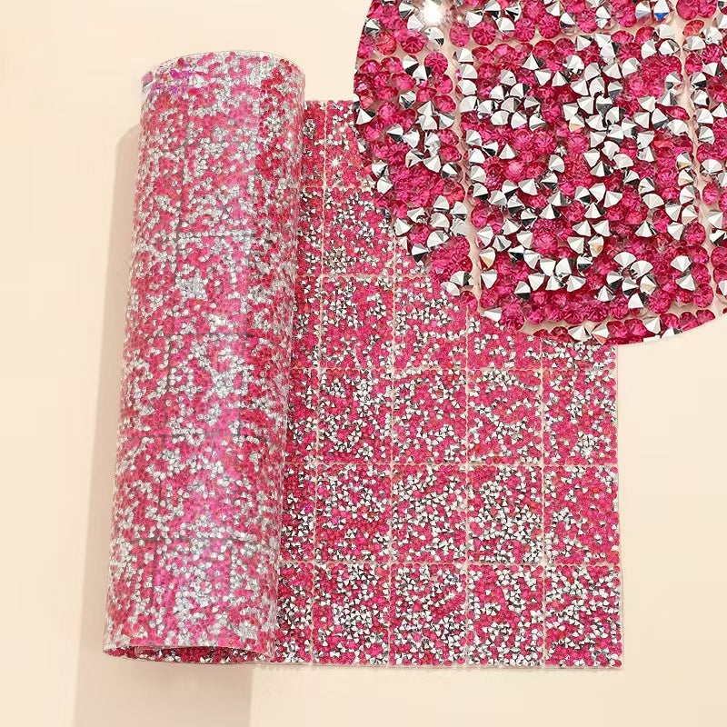 19-Type pointed bottom rhinestone with resin cylinder mixed double-sided rubber drill piece [whole piece 24 * 40cm small square 3 * 4cm]