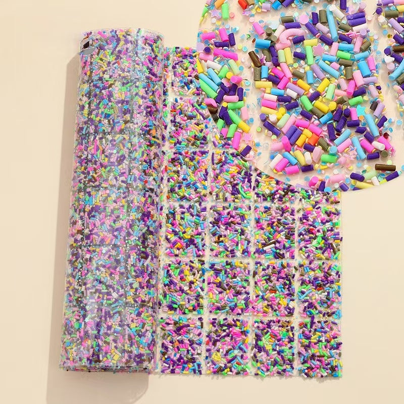 19-Type pointed bottom rhinestone with resin cylinder mixed double-sided rubber drill piece [whole piece 24 * 40cm small square 3 * 4cm]