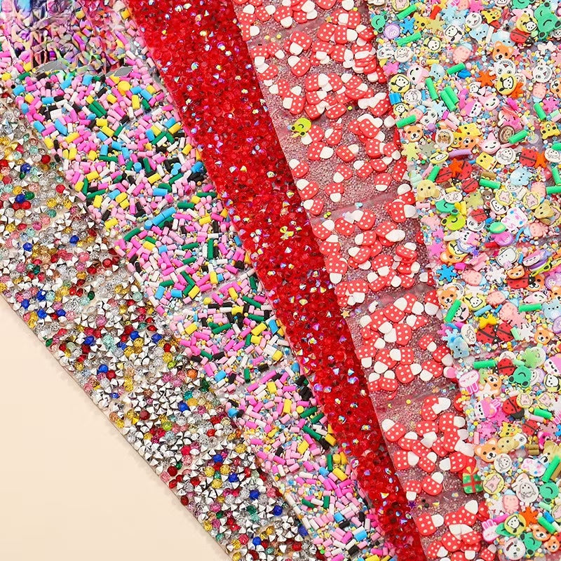 19-Type pointed bottom rhinestone with resin cylinder mixed double-sided rubber drill piece [whole piece 24 * 40cm small square 3 * 4cm]